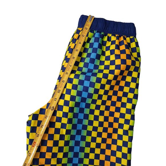 Barracuda Bay Swim Trunks Men Sz XL Colorful Art Deco Checkered Psychedelic Surf - Picture 8 of 13